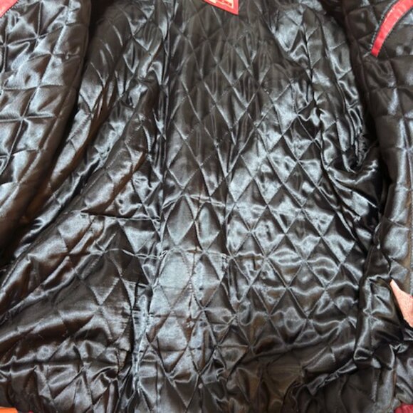 Perry Ellis America Mens Bomber Leather Jacket size XXL - Picture 6 of 8